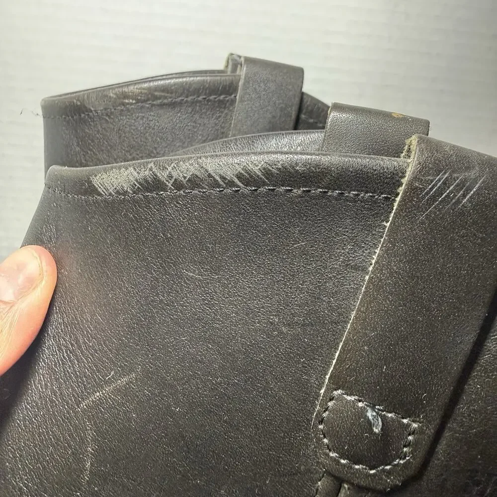 Mason Western Black Leather Cowboy Work Boots Vibram Men’s Size 9